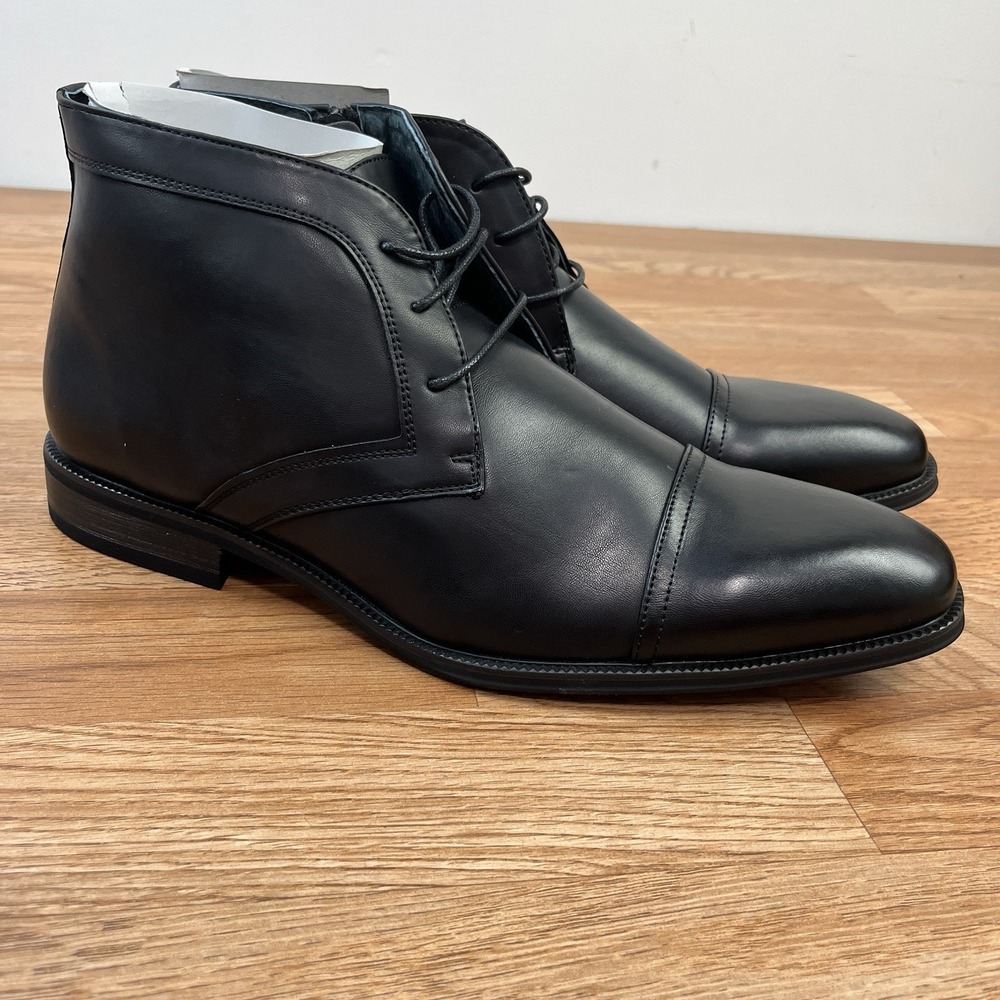 Amali Berino Black‎ Ankle Dress Boots Zip Men's Size 12 NEW